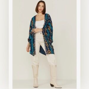 Ariat Ella Kimono Open 3/4 Sleeve Western/Aztec Pattern Size L/XL